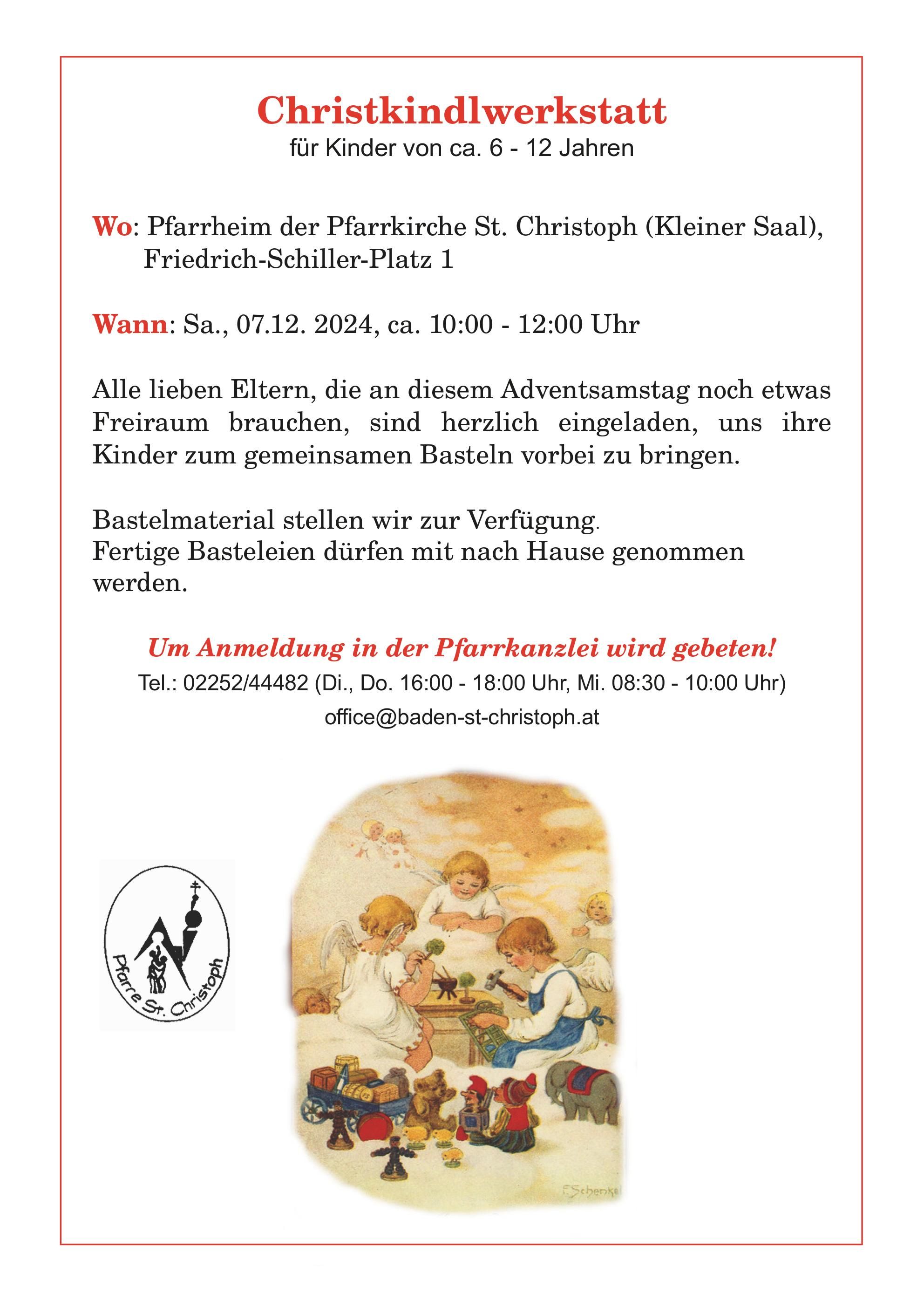 Plakat Christkindl-Werkstatt